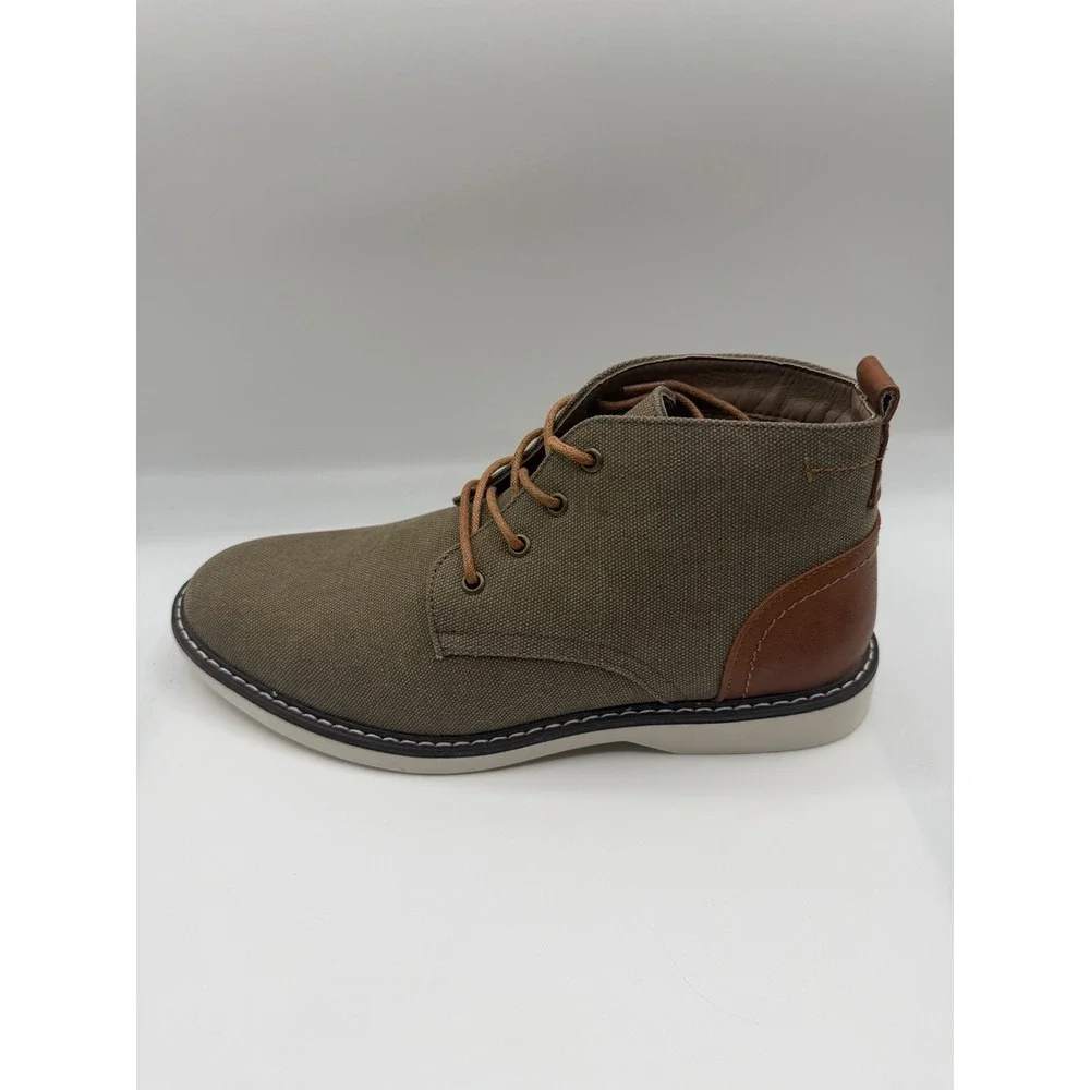 London Fog Belmont Boots,Mens 9M,Khaki Brown,Cognac,Lace Up Ankle Style